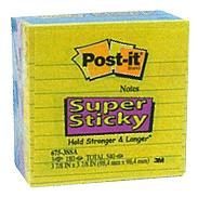 Post It Super Sticky Lined 675-6SSAN 98x98mm 3PK